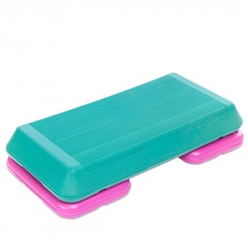 Степ-платформа FI-1576 Матеріал: Пластик ABS Розміри: довжина 72 x 36,5 x 10-15см Колір: Бірюзовий-малиновий