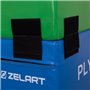 Бокс пліометричний м'який набір Zelart PLYO BOXES FI-3634 3шт 90х75х30/45/60см зелений, синій, червоний