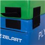 Бокс пліометричний м'який набір Zelart PLYO BOXES FI-3634 3шт 90х75х30/45/60см зелений, синій, червоний