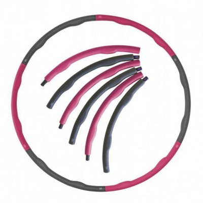 Обруч массажный Hula Hoop SportVida 100 см 1.2 кг Grey/Pink (SV-HK0156-2)