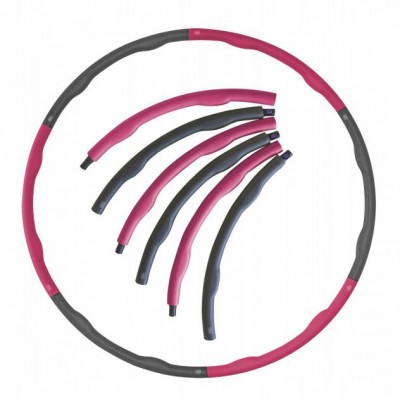 Обруч масажний Hula Hoop SportVida 100 см 1.2 кг SV-HK0156-2 Grey/Pink