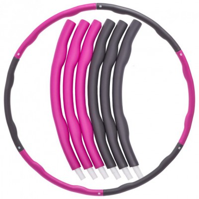 Обруч масажний хула хуп Hula Hoop SP-Planeta K610 діаметр 100 см Pink-Grey