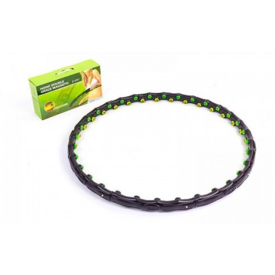 Обруч масажний хула хуп Hula Hoop MAGNETIC SP-Planeta 6002 діаметр 97 см Black-Green