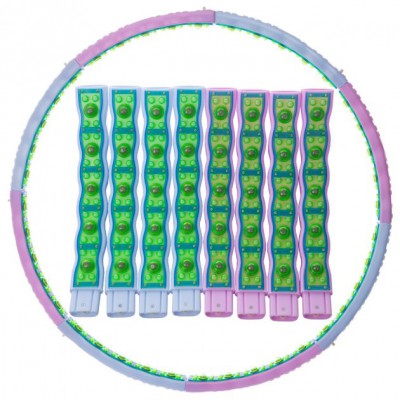 Обруч масажний хула хуп Hula Hoop MAGNETIC SP-Planeta Sport 6019 діаметр 110 см Pink-Blue-Green