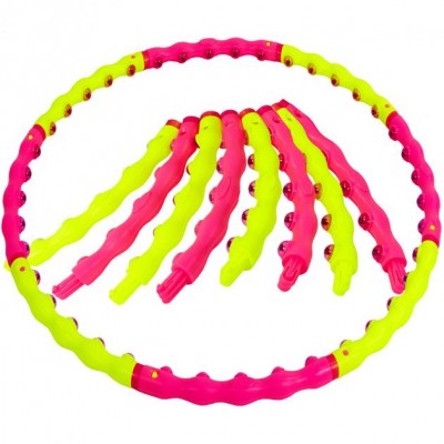 Обруч масажний Хула Хула Hoop My Fit MAGNETIC Twins 6013 діаметр 100 см Pink-Yellow