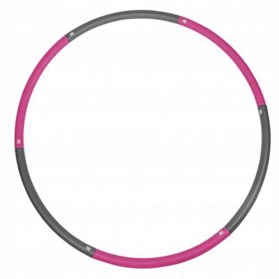 Обруч масажний Hula Hoop 90 см SportVida SV-HK0215 Grey/Pink (MEL-387)