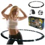 Обруч с магнитами хулахуп разборной Massaging Hula Hoop Exerciser черный для фитнеса