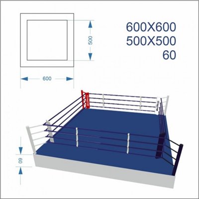 Боксерський Ринг клубний Boyko-Sport 6х6 м, код: bs0203100305-BK