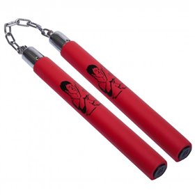 Нунчаку тренувальні з ланцюгом HJ-G213 червоний