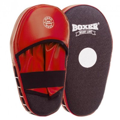 Лапа Пряма подовжена для боксу та єдиноборств BOXER 2008-01 38х18х4, 5см 2шт (червона)