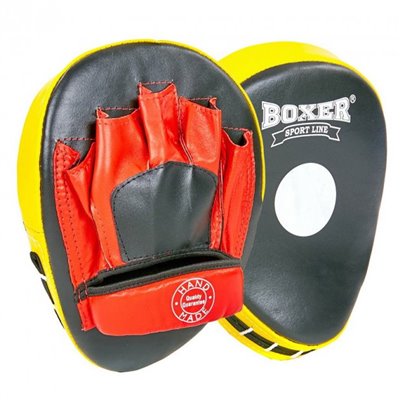 Лапа Вигнута для боксу та єдиноборств BOXER 2010-01 19х23х4см 2шт (жовта)