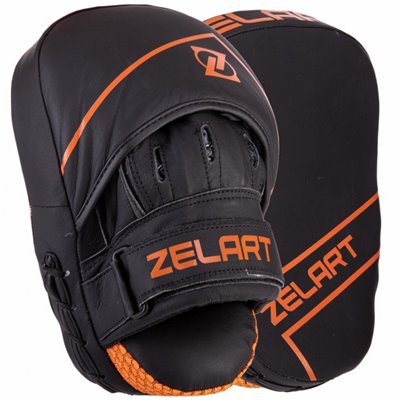 Лапа Вигнута для боксу та єдиноборств Zelart VL-3148 25х18х5см 2шт Чорний-помаранчевий