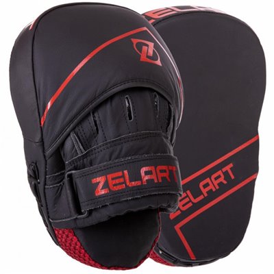 Лапа Вигнута для боксу та єдиноборств Zelart VL-3148 25х18х5см 2шт Чорний-червоний