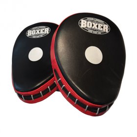 Лапи боксерські гнуті шкіра, червоні BOXER
