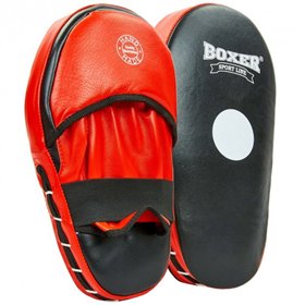 Лапа пряма подовжена шкіряна (2шт) Boxer Heroe 2006-01 розмір 38х18х4, 5см Black-Red