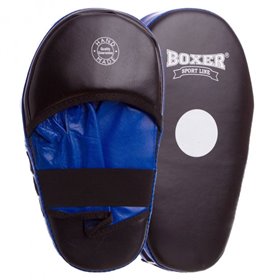 Лапа пряма подовжена шкіряна (2шт) Boxer Heroe 2006-01 розмір 38х18х4, 5см Black-Blue