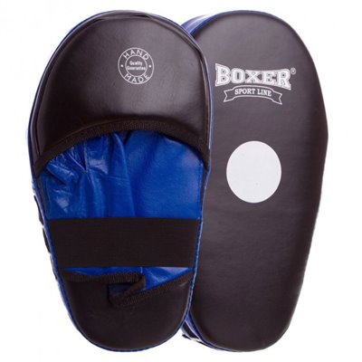 Лапа пряма подовжена шкіряна (2шт) Boxer Heroe 2006-01 розмір 38х18х4, 5см Black-Blue