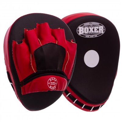 Лапа Вигнута для боксу та єдиноборств BOXER 2011-01 Колір: Червоний Розмір: 19 x 23 x 4см Комплектація: 1 шт.