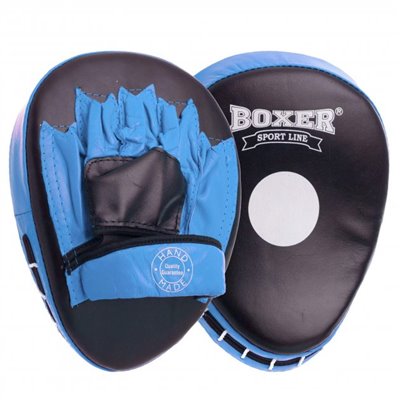 Лапа Вигнута для боксу та єдиноборств BOXER 2010-01 Колір: Чорний-синій Розмір: 19 x 23 x 4см Комплектація: 2 шт.