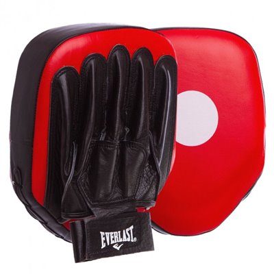 Лапа пряма шкіряна (2шт) Everlast Heroe 0115 розмір 27x21x5см Black-Red