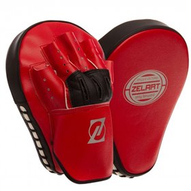 Лабети гнуті Zelart Boxing Classic [червоно-срібний]