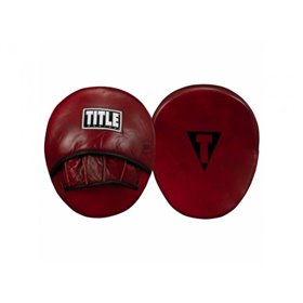 Лапи TITLE Boxing Blood Red Leather Punch Mitts один розмір темно-червоний (5092)