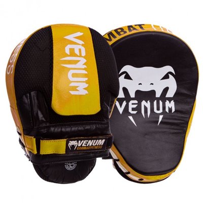 Лапа вигнута шкіряна (2шт) Venum Cellular 0439 розмір 24,5x18,5х4см Black-Yellow