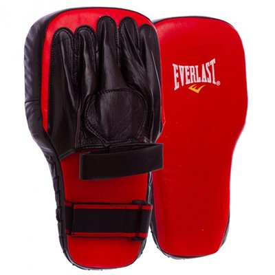 Лапа пряма подовжена шкіряна (2шт) Everlast 0002 розмір 42x23x5,5см Black-Red