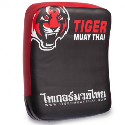 Шкіряна маківара вигнута для карате-єдиноборств для боксу MAUY THAI TIGER Чорний-червоний (0676)