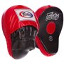 Боксерські Лапи гнуті для єдиноборств з FAIRTEX ORIGINAL Натуральна шкіра Червоний (FMV9)