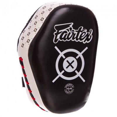 Лапа Вигнута (1шт) шкіряна FAIRTEX FMV11 (кріплення на липучці, р-р 27х19х8см, чорний-білий) /2