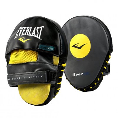 Лапи Everlast Evergel Mantis Punch Mitts розмір 26 см * 20 см * 6 см Чорно-жовті 4416GL