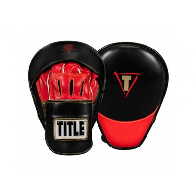 Лапи TITLE Fist Boxing Extended Punch Mitts один розмір чорний/червоний (4839)