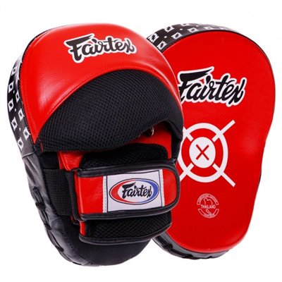 Лапа вигнута шкіряна (2шт) Fairtex 3362 Red-Black