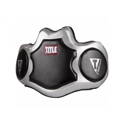 Пояс тренера TITLE Platinum Body Protector один розмір чорний/сріблястий (3711)