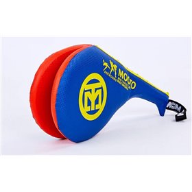 Ракетка для тхеквондо подвійна MOOTO F-06 синя з червоним