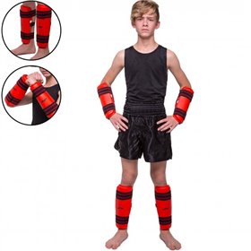 Захист гомілки та передпліччя для тхеквондо WTF розмір XL червоний BO-4382