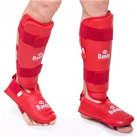Захист гомілки з футами для карате DAEDO розмір L червоний BO-5074