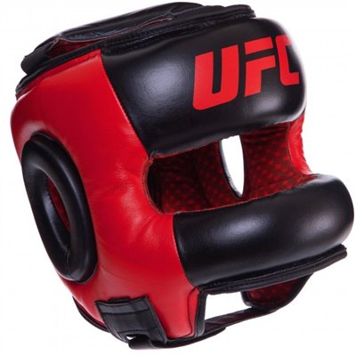 Шолом боксерський з бампером шкіряний UFC PRO UHK-75062 S чорний