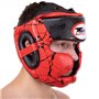 Шолом боксерський шкіряний з повним захистом Twins 0774 розмір S Red-Black