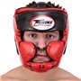 Шолом боксерський шкіряний з повним захистом Twins 0774 розмір S Red-Black