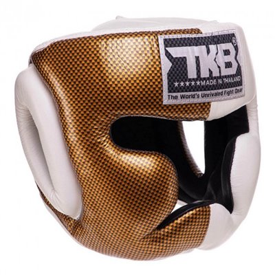 Шолом боксерський з повним захистом Empower TKHGEM-02 Top King Boxing XL Біло-золотий (37409083)