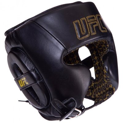 Шолом боксерський у мексиканському стилі шкіряний UFC PRO Prem Lace Up UHK-75056 L-XL чорний