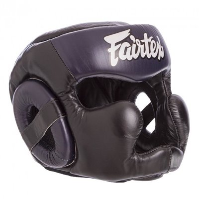 Шолом боксерський з повним захистом шкіряний FAIRTEX HG13-CLOSE синій M