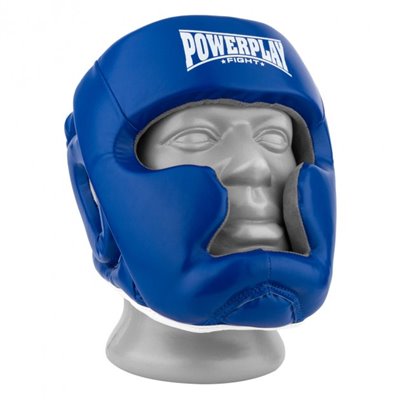 Боксерський шолом тренувальний PowerPlay 3068 PU + Amara Синьо-Білий XS