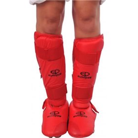 Фути для карате гомілка + стопа Europaw червоні XL europaw611