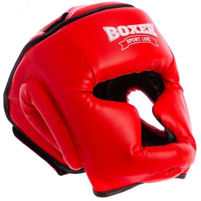 Шолом боксерський з повним захистом Boxer 2036 розмір M Red