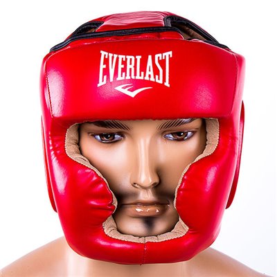 Боксерський шолом закритий Everlast (M червоний)