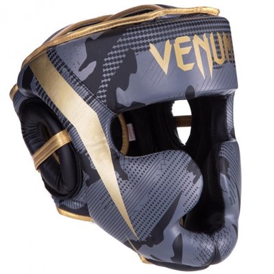 Шолом боксерський з повним захистом Venum Heroe 2529 розмір XL Grey-Black-Gold