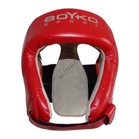 Шолом боксерський закритий №2 Boyko Sport шкіра червоний